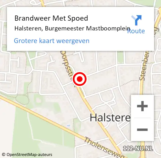 Locatie op kaart van de 112 melding: Brandweer Met Spoed Naar Halsteren, Burgemeester Mastboomplein op 27 december 2021 15:48