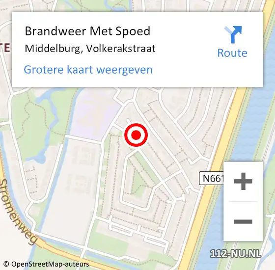 Locatie op kaart van de 112 melding: Brandweer Met Spoed Naar Middelburg, Volkerakstraat op 27 december 2021 16:09