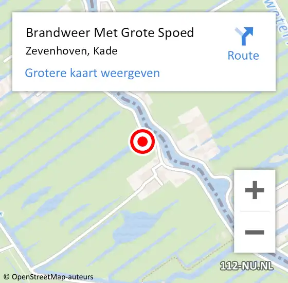 Locatie op kaart van de 112 melding: Brandweer Met Grote Spoed Naar Zevenhoven, Kade op 3 juli 2014 14:24