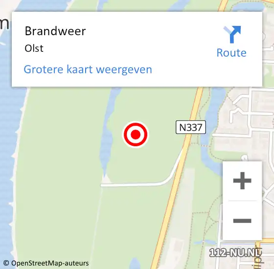 Locatie op kaart van de 112 melding: Brandweer Olst op 27 december 2021 18:23