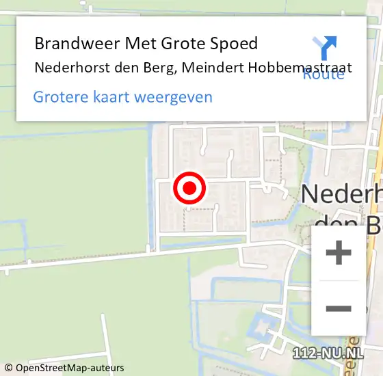 Locatie op kaart van de 112 melding: Brandweer Met Grote Spoed Naar Nederhorst den Berg, Meindert Hobbemastraat op 27 december 2021 18:46