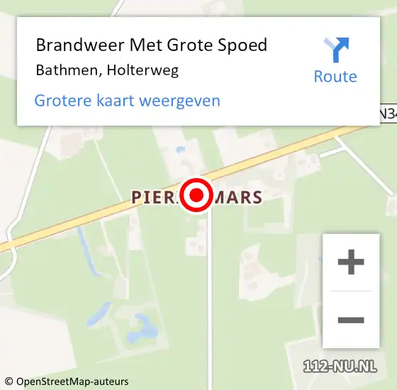 Locatie op kaart van de 112 melding: Brandweer Met Grote Spoed Naar Bathmen, Holterweg op 27 december 2021 19:28