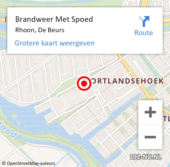 Locatie op kaart van de 112 melding: Brandweer Met Spoed Naar Rhoon, De Beurs op 27 december 2021 19:47