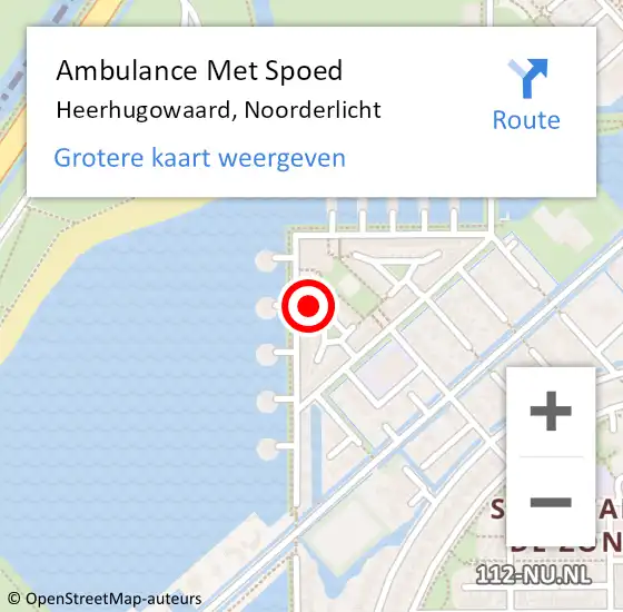 Locatie op kaart van de 112 melding: Ambulance Met Spoed Naar Heerhugowaard, Noorderlicht op 27 december 2021 19:59