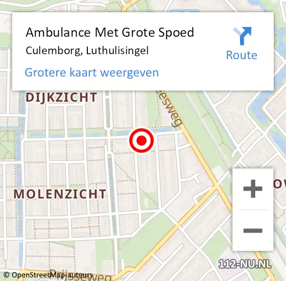 Locatie op kaart van de 112 melding: Ambulance Met Grote Spoed Naar Culemborg, Luthulisingel op 27 december 2021 20:00