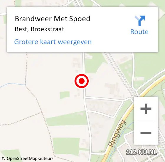 Locatie op kaart van de 112 melding: Brandweer Met Spoed Naar Best, Broekstraat op 27 december 2021 20:19