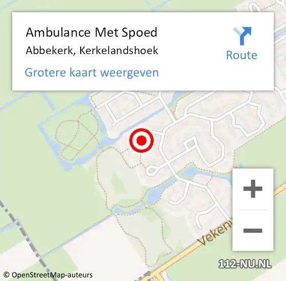 Locatie op kaart van de 112 melding: Ambulance Met Spoed Naar Abbekerk, Kerkelandshoek op 27 december 2021 20:34