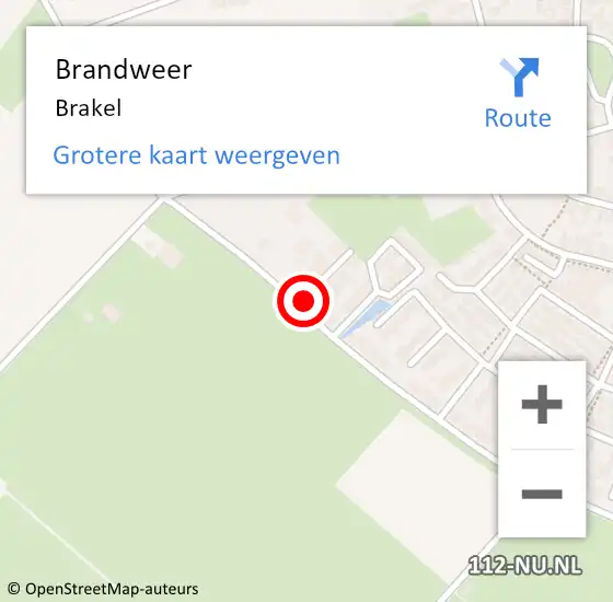 Locatie op kaart van de 112 melding: Brandweer Brakel op 27 december 2021 21:12