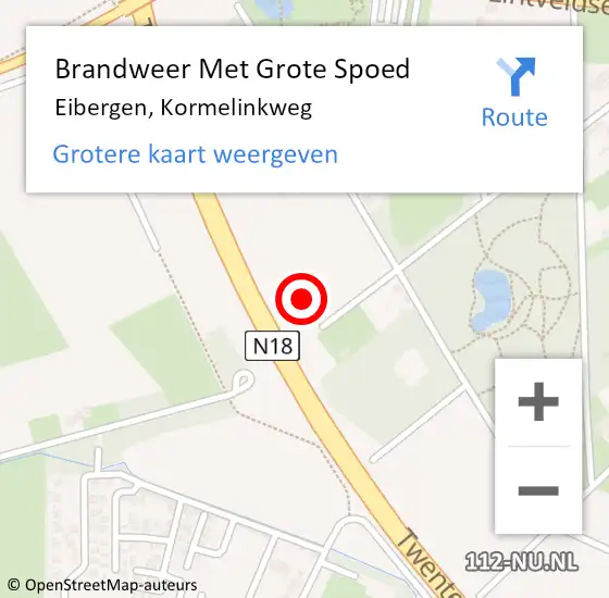 Locatie op kaart van de 112 melding: Brandweer Met Grote Spoed Naar Eibergen, Kormelinkweg op 27 december 2021 21:55