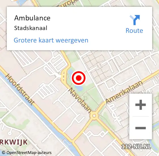 Locatie op kaart van de 112 melding: Ambulance Stadskanaal op 27 december 2021 22:16