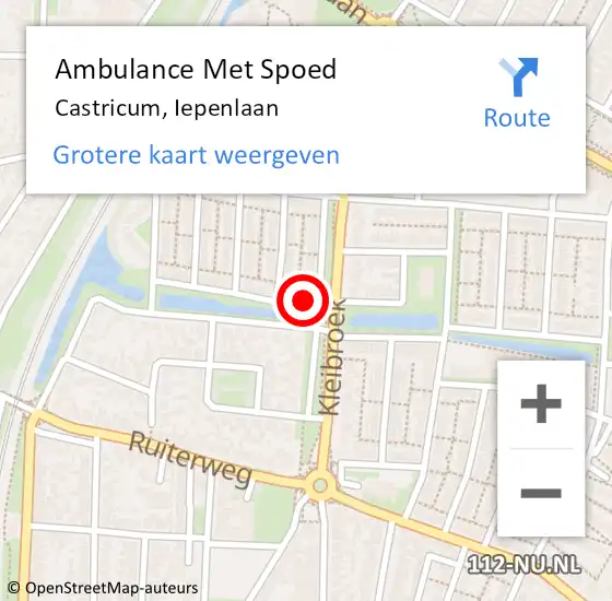 Locatie op kaart van de 112 melding: Ambulance Met Spoed Naar Castricum, Iepenlaan op 27 december 2021 22:44