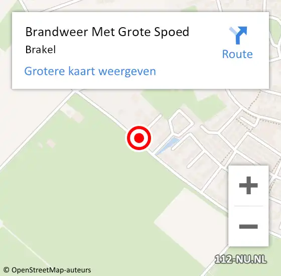 Locatie op kaart van de 112 melding: Brandweer Met Grote Spoed Naar Brakel op 27 december 2021 23:09