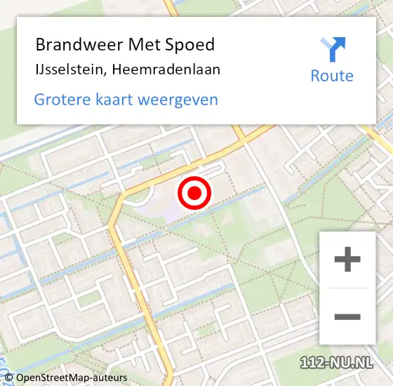 Locatie op kaart van de 112 melding: Brandweer Met Spoed Naar IJsselstein, Heemradenlaan op 28 december 2021 00:05