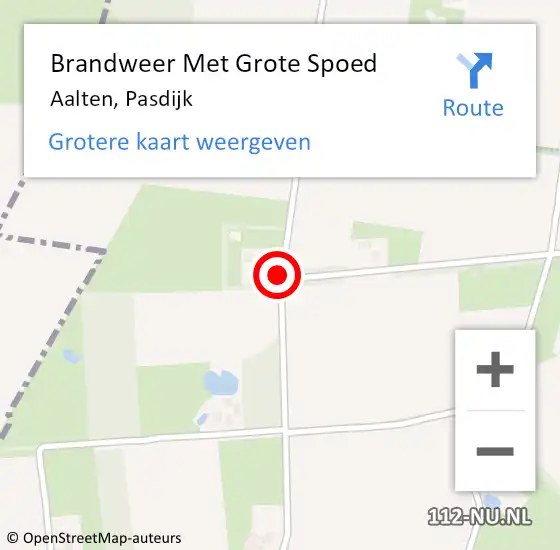 Locatie op kaart van de 112 melding: Brandweer Met Grote Spoed Naar Aalten, Pasdijk op 3 juli 2014 14:59