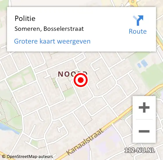 Locatie op kaart van de 112 melding: Politie Someren, Bosselerstraat op 28 december 2021 00:33