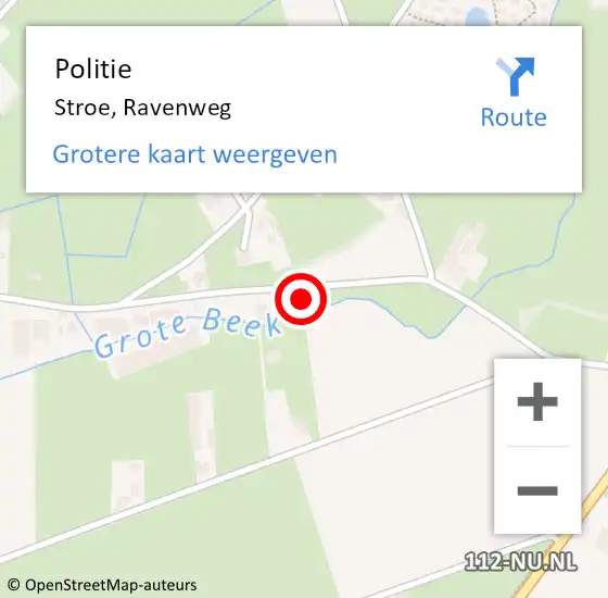 Locatie op kaart van de 112 melding: Politie Stroe, Ravenweg op 28 december 2021 03:24