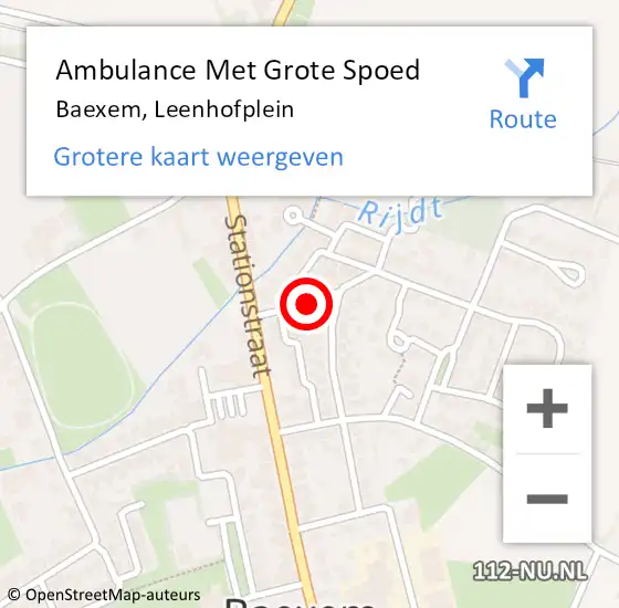 Locatie op kaart van de 112 melding: Ambulance Met Grote Spoed Naar Baexem, Leenhofplein op 28 december 2021 05:11