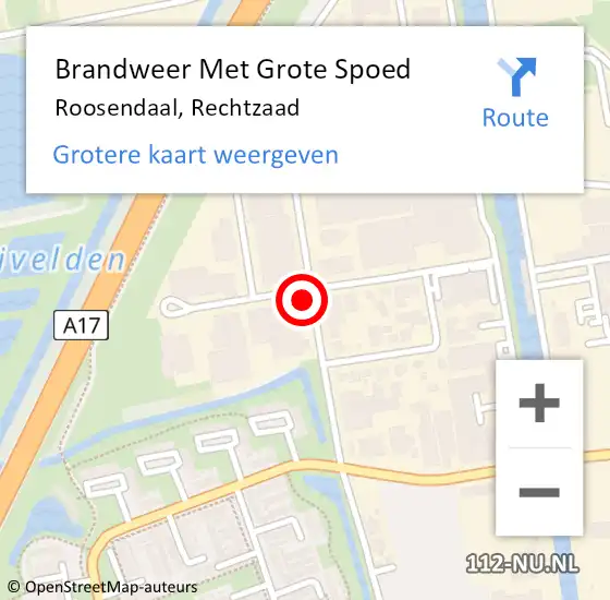 Locatie op kaart van de 112 melding: Brandweer Met Grote Spoed Naar Roosendaal, Rechtzaad op 28 december 2021 07:04