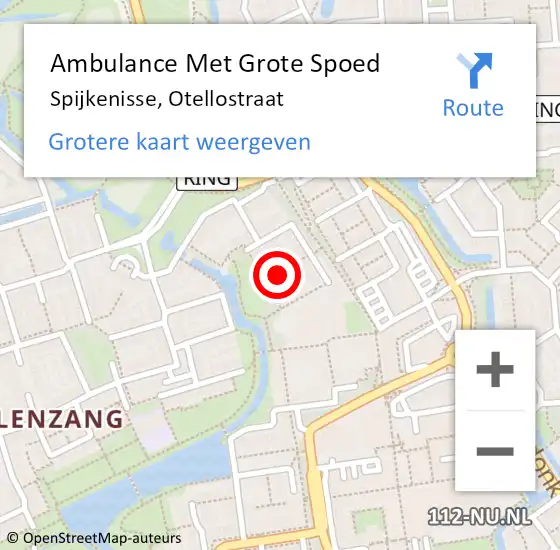 Locatie op kaart van de 112 melding: Ambulance Met Grote Spoed Naar Spijkenisse, Otellostraat op 28 december 2021 08:22