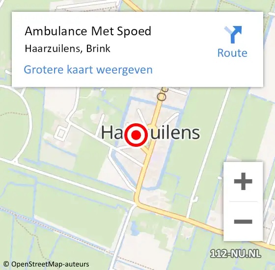 Locatie op kaart van de 112 melding: Ambulance Met Spoed Naar Haarzuilens, Brink op 3 juli 2014 15:25