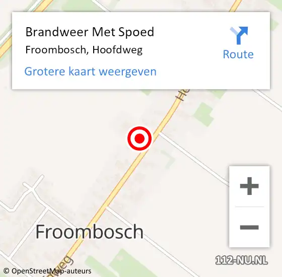 Locatie op kaart van de 112 melding: Brandweer Met Spoed Naar Froombosch, Hoofdweg op 28 december 2021 10:31