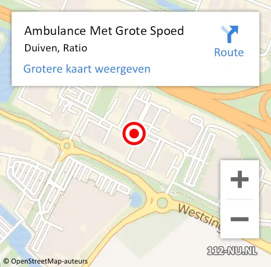 Locatie op kaart van de 112 melding: Ambulance Met Grote Spoed Naar Duiven, Ratio op 28 december 2021 10:53