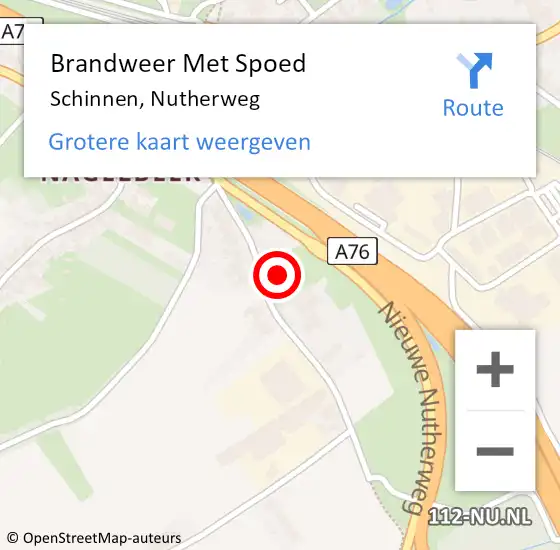 Locatie op kaart van de 112 melding: Brandweer Met Spoed Naar Schinnen, Nutherweg op 28 december 2021 11:21