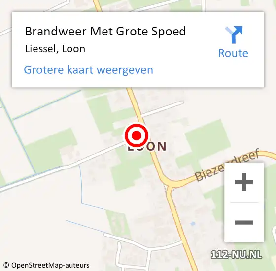 Locatie op kaart van de 112 melding: Brandweer Met Grote Spoed Naar Liessel, Loon op 28 december 2021 11:22