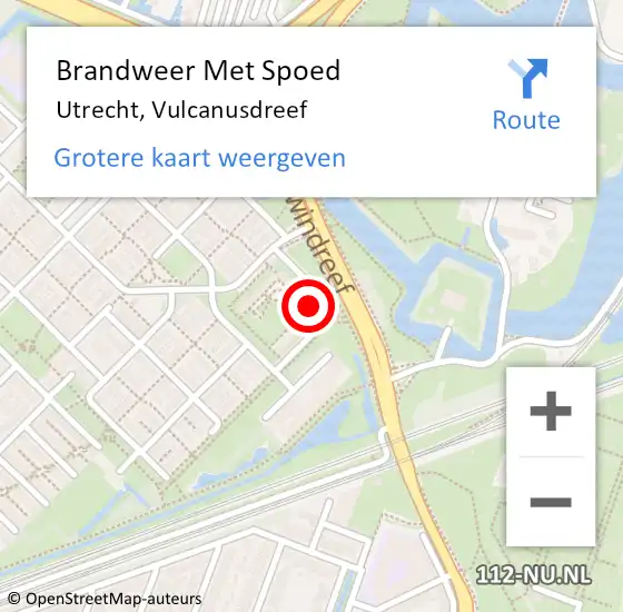 Locatie op kaart van de 112 melding: Brandweer Met Spoed Naar Utrecht, Vulcanusdreef op 28 december 2021 11:43