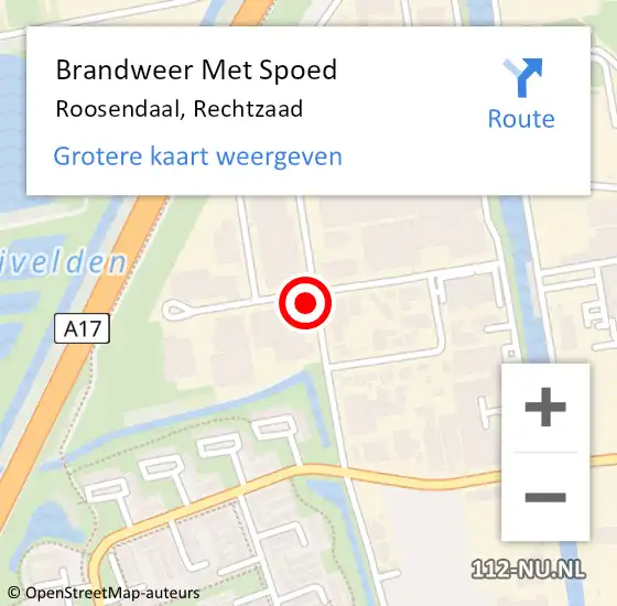 Locatie op kaart van de 112 melding: Brandweer Met Spoed Naar Roosendaal, Rechtzaad op 28 december 2021 12:08