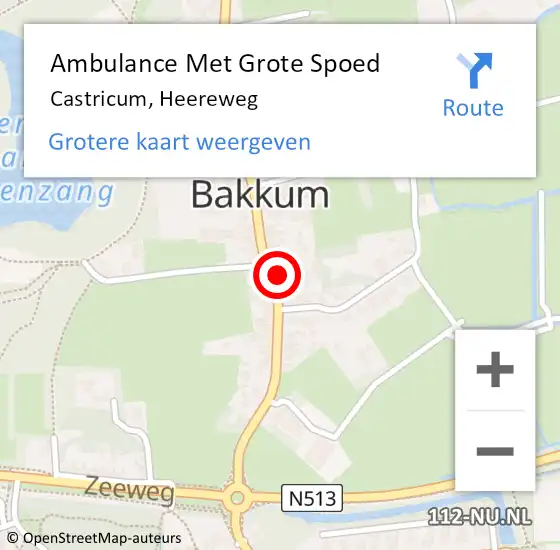 Locatie op kaart van de 112 melding: Ambulance Met Grote Spoed Naar Castricum, Heereweg op 28 december 2021 12:09