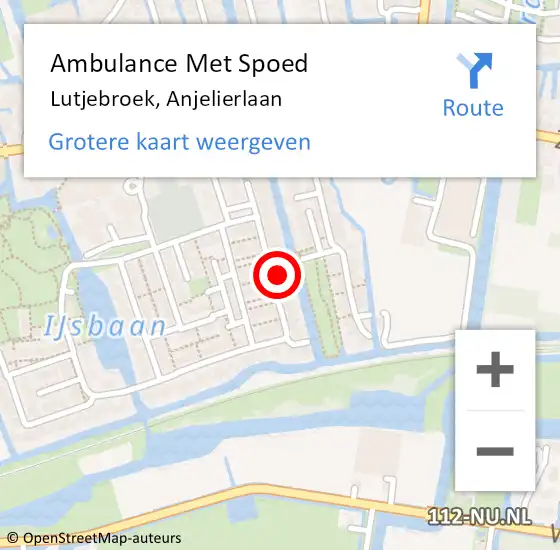 Locatie op kaart van de 112 melding: Ambulance Met Spoed Naar Lutjebroek, Anjelierlaan op 28 december 2021 12:21