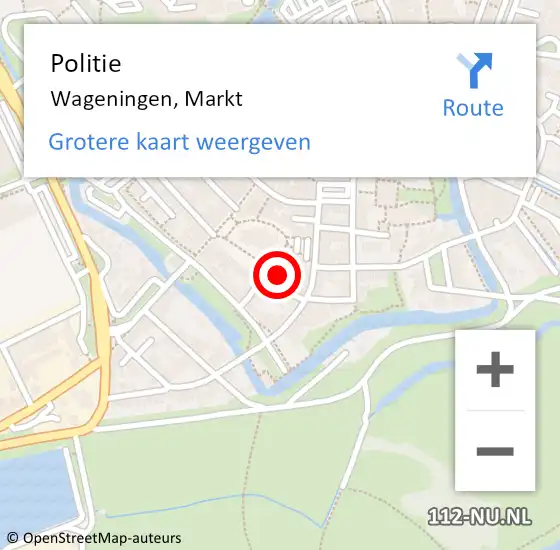 Locatie op kaart van de 112 melding: Politie Wageningen, Markt op 3 juli 2014 15:37