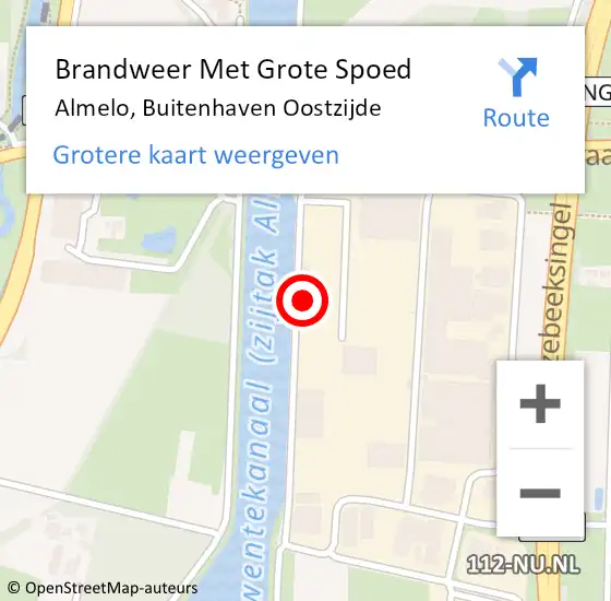 Locatie op kaart van de 112 melding: Brandweer Met Grote Spoed Naar Almelo, Buitenhaven Oostzijde op 28 december 2021 12:32