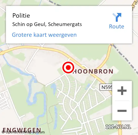 Locatie op kaart van de 112 melding: Politie Schin op Geul, Scheumergats op 28 december 2021 12:41