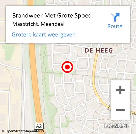 Locatie op kaart van de 112 melding: Brandweer Met Grote Spoed Naar Maastricht, Meendaal op 28 december 2021 13:11