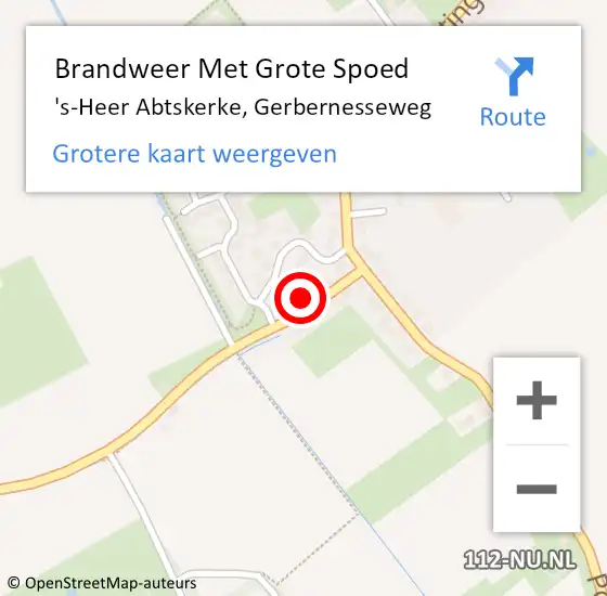 Locatie op kaart van de 112 melding: Brandweer Met Grote Spoed Naar 's-Heer Abtskerke, Gerbernesseweg op 28 december 2021 13:29