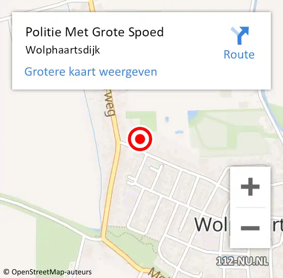 Locatie op kaart van de 112 melding: Politie Met Grote Spoed Naar Wolphaartsdijk op 28 december 2021 13:57