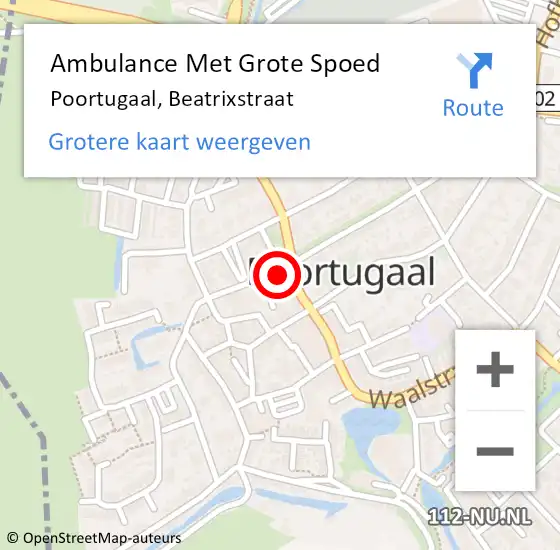 Locatie op kaart van de 112 melding: Ambulance Met Grote Spoed Naar Poortugaal, Beatrixstraat op 28 december 2021 14:08