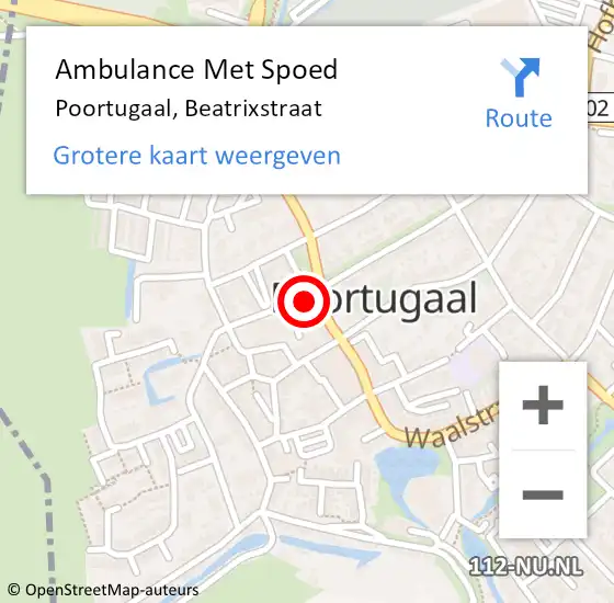 Locatie op kaart van de 112 melding: Ambulance Met Spoed Naar Poortugaal, Beatrixstraat op 28 december 2021 14:15