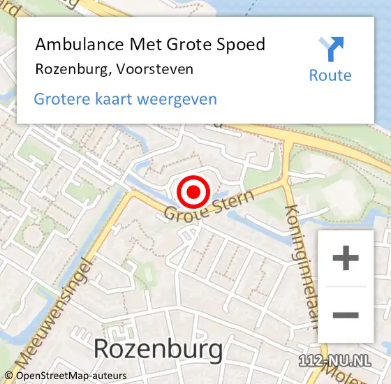 Locatie op kaart van de 112 melding: Ambulance Met Grote Spoed Naar Rozenburg, Voorsteven op 28 december 2021 14:54