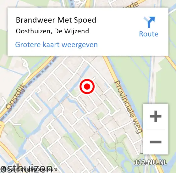 Locatie op kaart van de 112 melding: Brandweer Met Spoed Naar Oosthuizen, De Wijzend op 28 december 2021 15:41