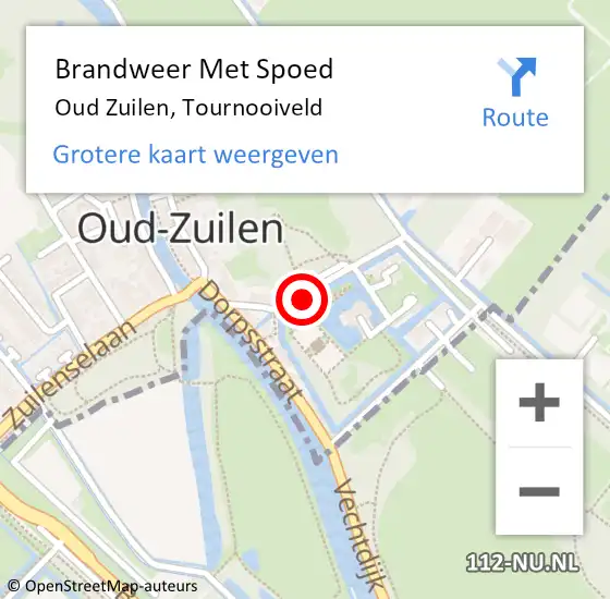 Locatie op kaart van de 112 melding: Brandweer Met Spoed Naar Oud Zuilen, Tournooiveld op 3 juli 2014 15:54