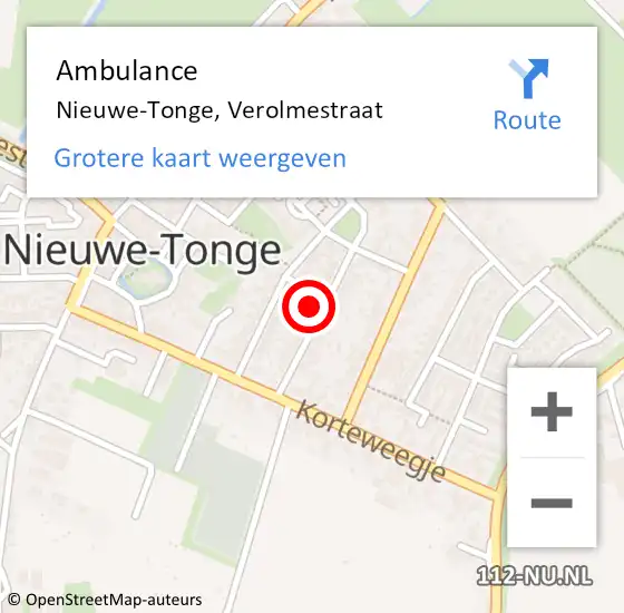 Locatie op kaart van de 112 melding: Ambulance Nieuwe-Tonge, Verolmestraat op 7 oktober 2013 09:09