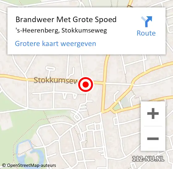 Locatie op kaart van de 112 melding: Brandweer Met Grote Spoed Naar 's-Heerenberg, Stokkumseweg op 28 december 2021 15:55