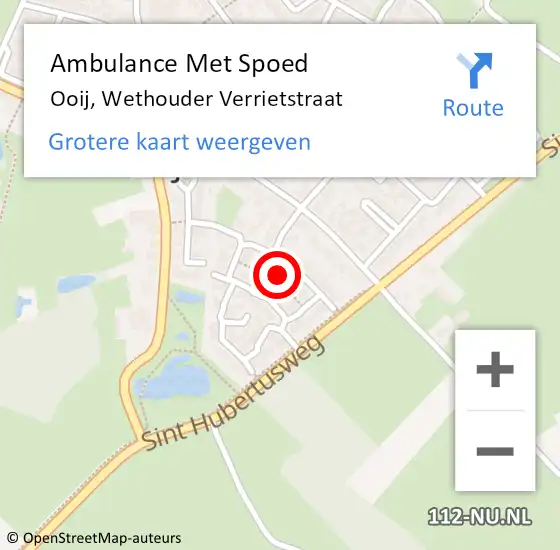 Locatie op kaart van de 112 melding: Ambulance Met Spoed Naar Ooij, Wethouder Verrietstraat op 28 december 2021 16:37