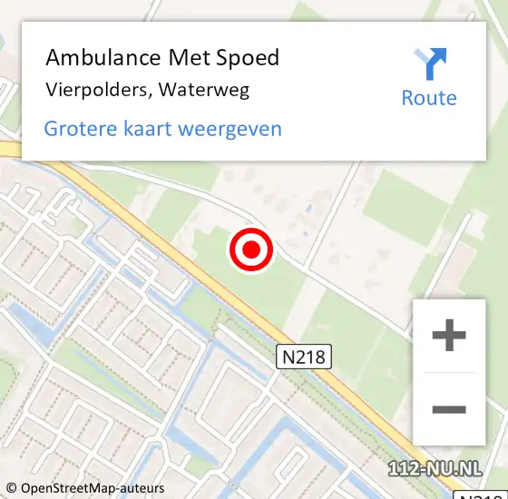 Locatie op kaart van de 112 melding: Ambulance Met Spoed Naar Vierpolders, Waterweg op 28 december 2021 17:24