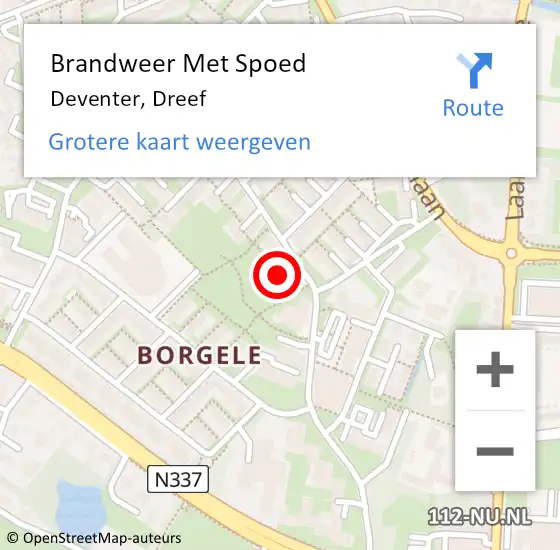 Locatie op kaart van de 112 melding: Brandweer Met Spoed Naar Deventer, Dreef op 28 december 2021 17:26