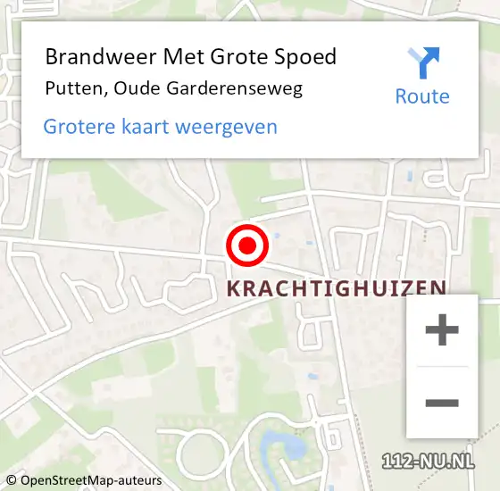 Locatie op kaart van de 112 melding: Brandweer Met Grote Spoed Naar Putten, Oude Garderenseweg op 28 december 2021 17:47