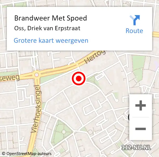 Locatie op kaart van de 112 melding: Brandweer Met Spoed Naar Oss, Driek van Erpstraat op 28 december 2021 18:10